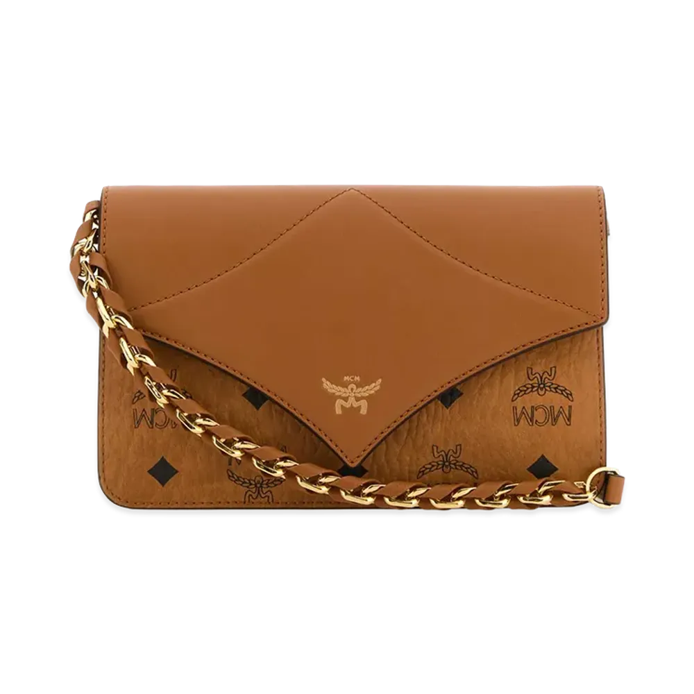 MCM Women's Printed Canvas Diamond Crossbody Bag "Brown"