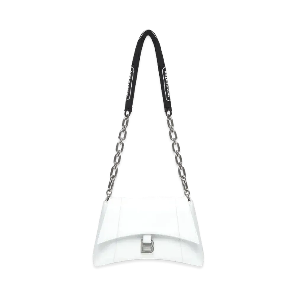 BALENCIAGA Downtown Small Shoulder Bag With Chain "White"
