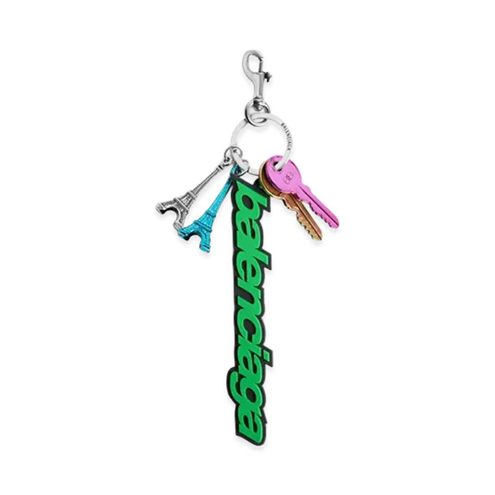 BALENCIAGA Women's Biker Balenciaga Charm/Keyring "Green/Black"