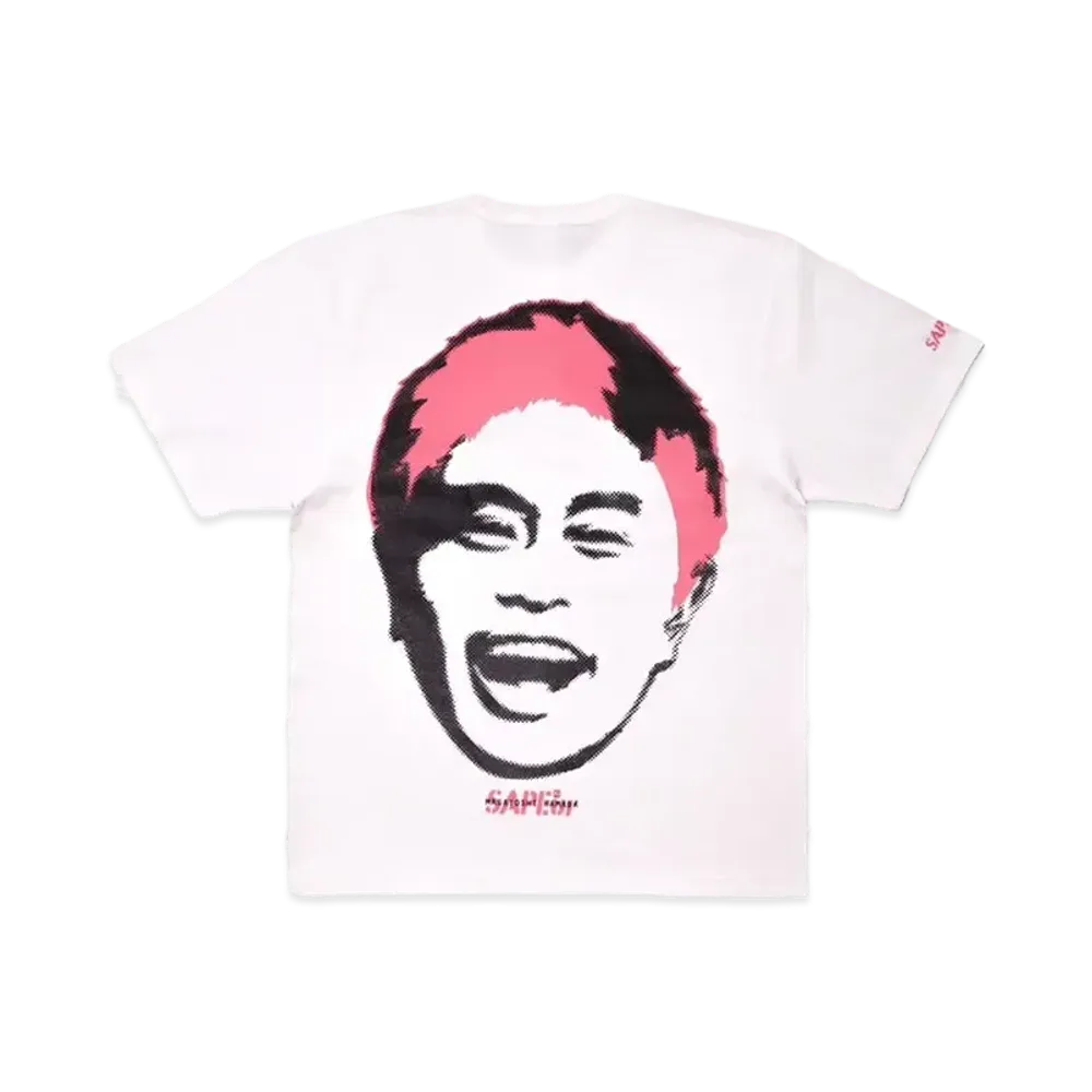 SAPEur x MASATOSHI HAMADA Stamp Logo S/S Tee #5 "White/Coralpink"