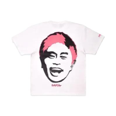 SAPEur x MASATOSHI HAMADA Stamp Logo S/S Tee #5 "White/Coralpink"