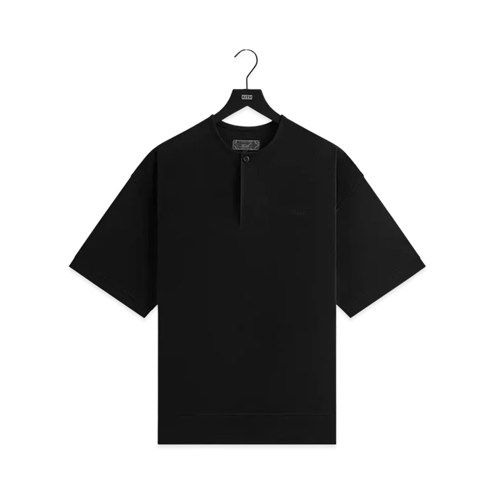Kith Micro Waffle Short Sleeve Colby Pullover "Black"