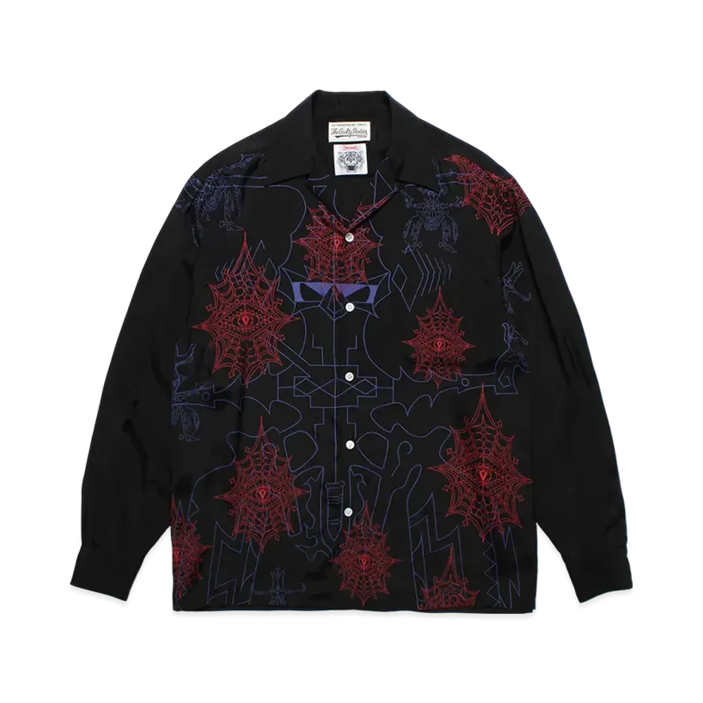 WACKO MARIA x WOLF'S HEAD L/S Hawaiian Shirt "Black"