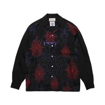 WACKO MARIA x WOLF'S HEAD L/S Hawaiian Shirt "Black"
