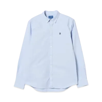 BEAMS Stretch Oxford One Point Button Down Shirt "Sax"