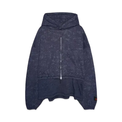 SYUMAN. Layerd double-Hoodie "NAVY"