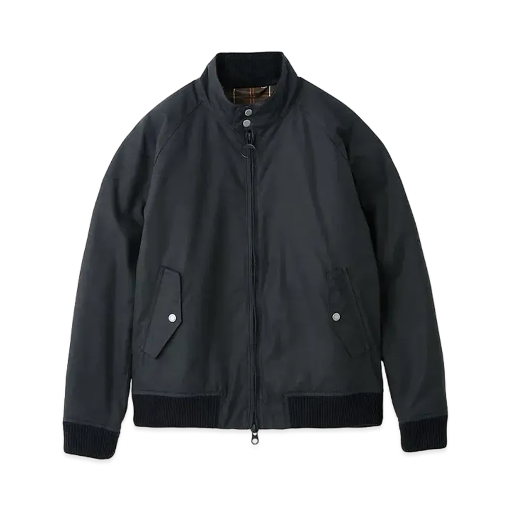 Barbour x Baracuta Porton G9 Stand Collar Waxed Cotton Blouson "Navy"