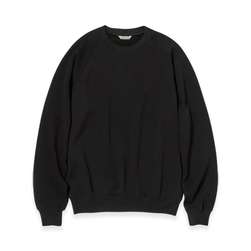 AURALEE Light Wool Sweat P/O "Black"