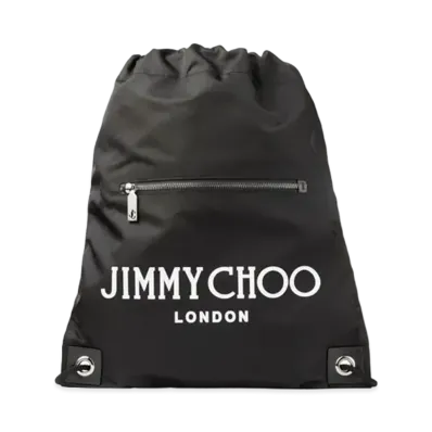 Jimmy Choo Joshu Nylon Backpack With Logo "Black"