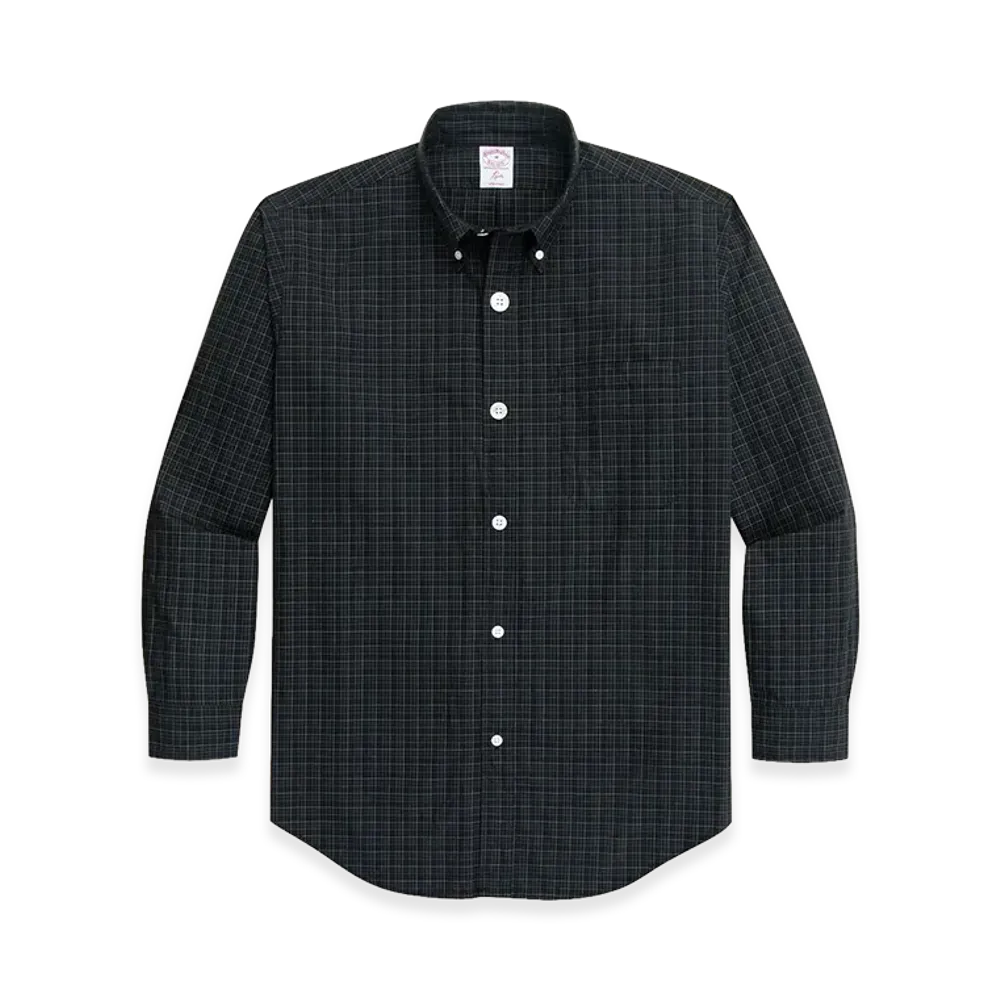 NEEDLES x Brooks Brothers Cotton Poplin Mini Tartan Check Button Down Shirt "Green"
