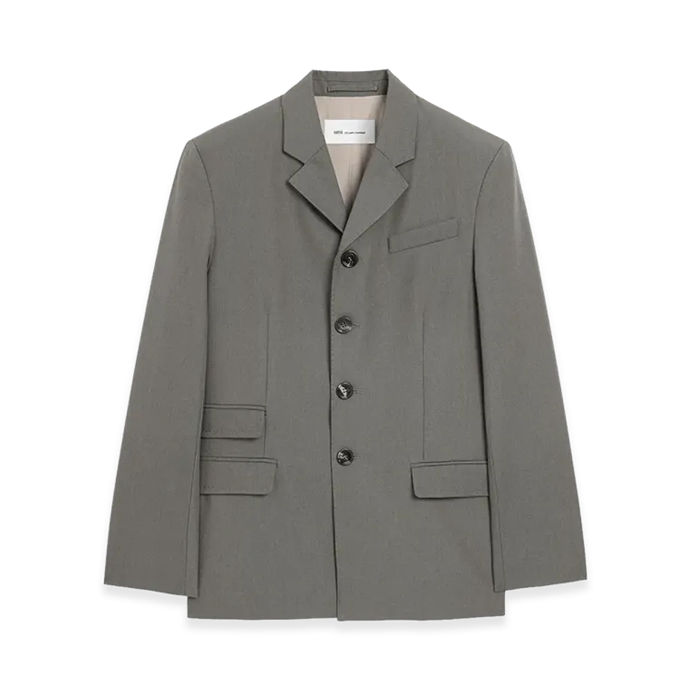 AMI PARIS New Wool Single Breasted Straight Jacket "Grey"