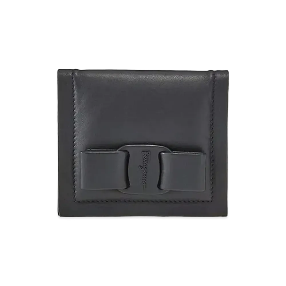 Salvatore Ferragamo Viva Bow Compact Wallet "Black"