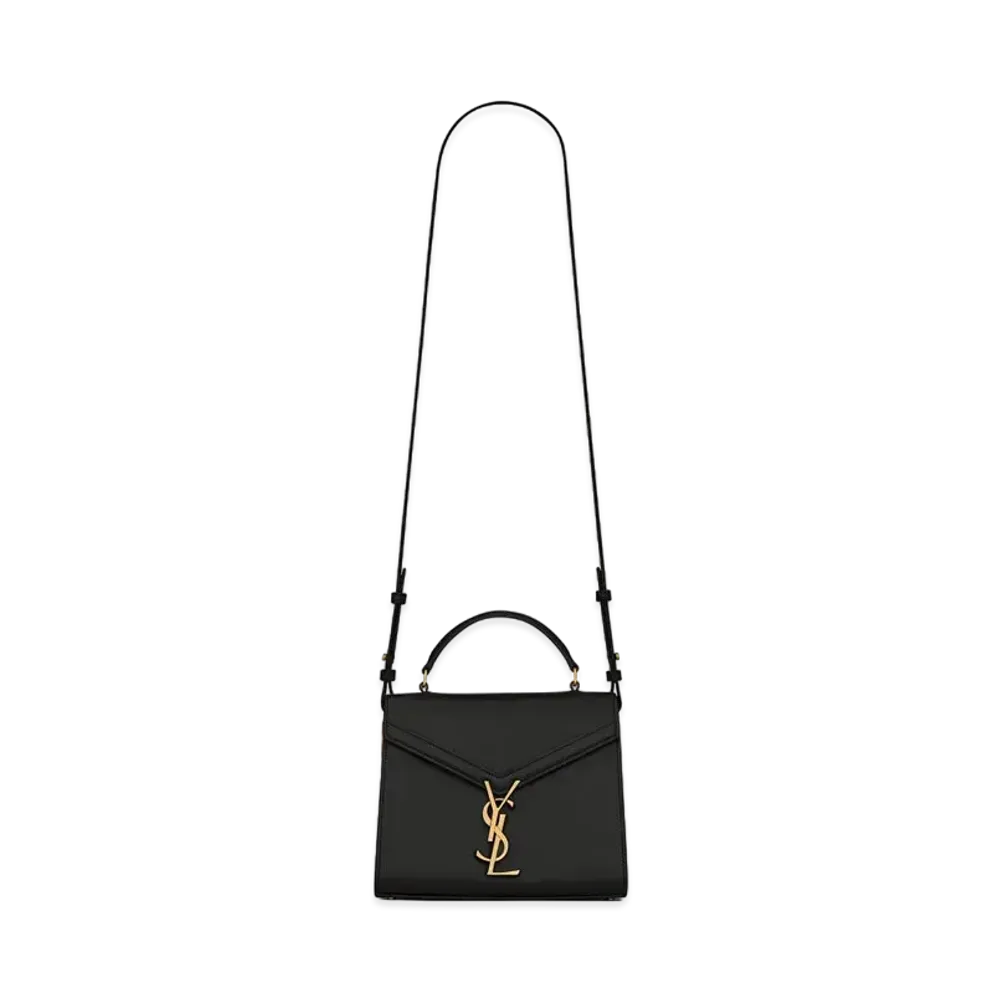 Saint Laurent Cassandra Mini Top Handle Bag In Box Saint Laurent Leather "Black"