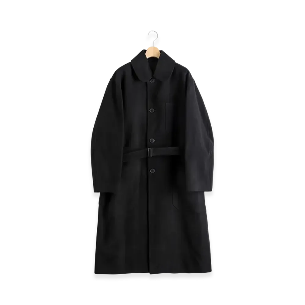 COMOLI Moleskin Military Coat "Black"