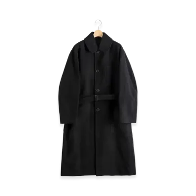 COMOLI Moleskin Military Coat "Black"