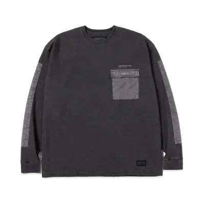 NEIGHBORHOOD Design Pigment Dyed Crewneck LS "Black"