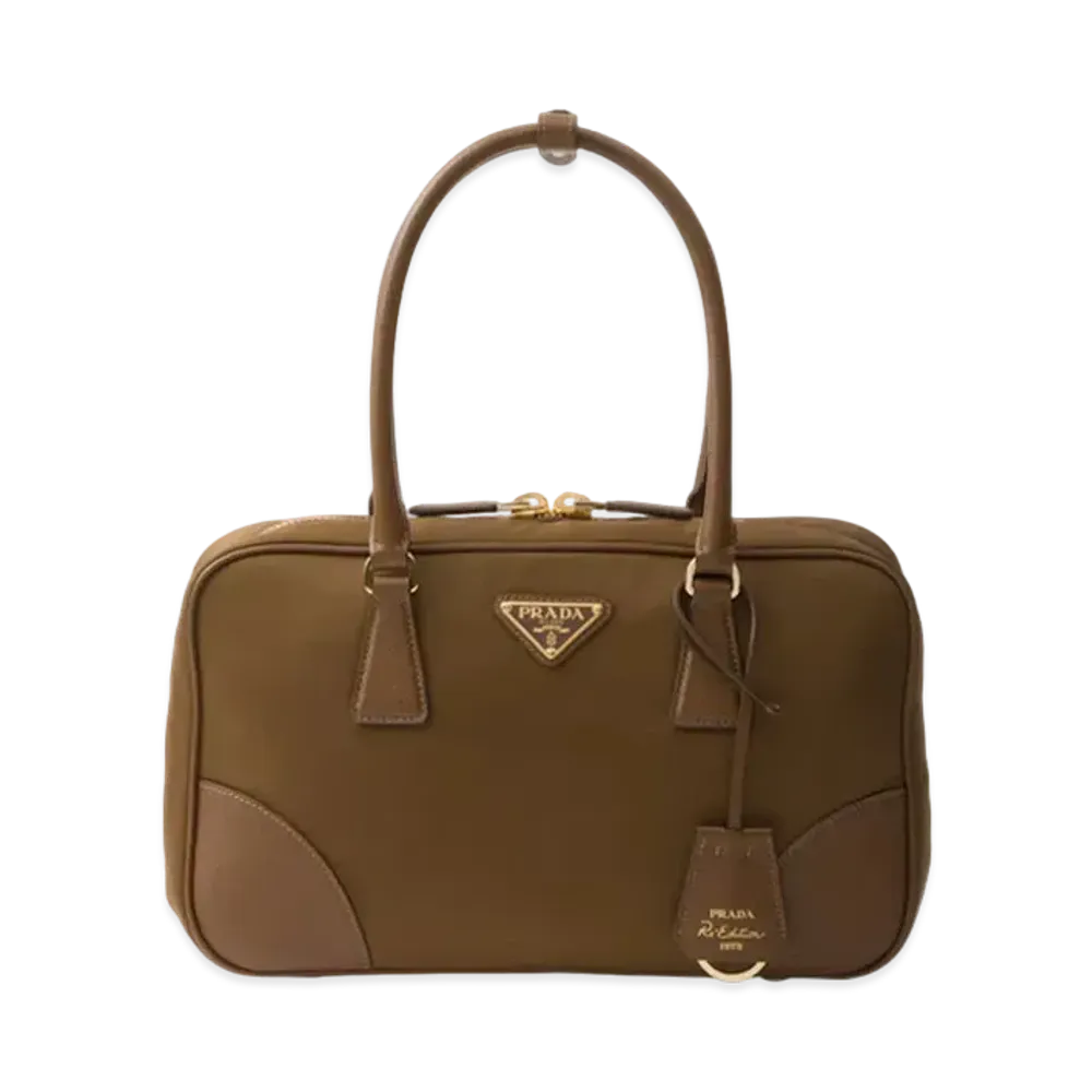 PRADA Re-Edition 1978 Medium Re-Nylon and Saffiano Leather Two-Handle Bag "Brown"