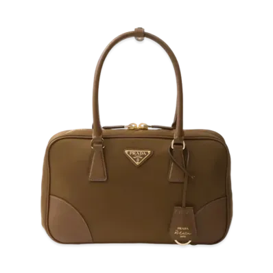 PRADA Re-Edition 1978 Medium Re-Nylon and Saffiano Leather Two-Handle Bag "Brown"