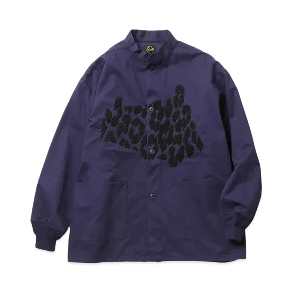 NEEDLES x NOMA t.d. S.C. Army Shirt - Leopard / Hand Emboidery "Purple"