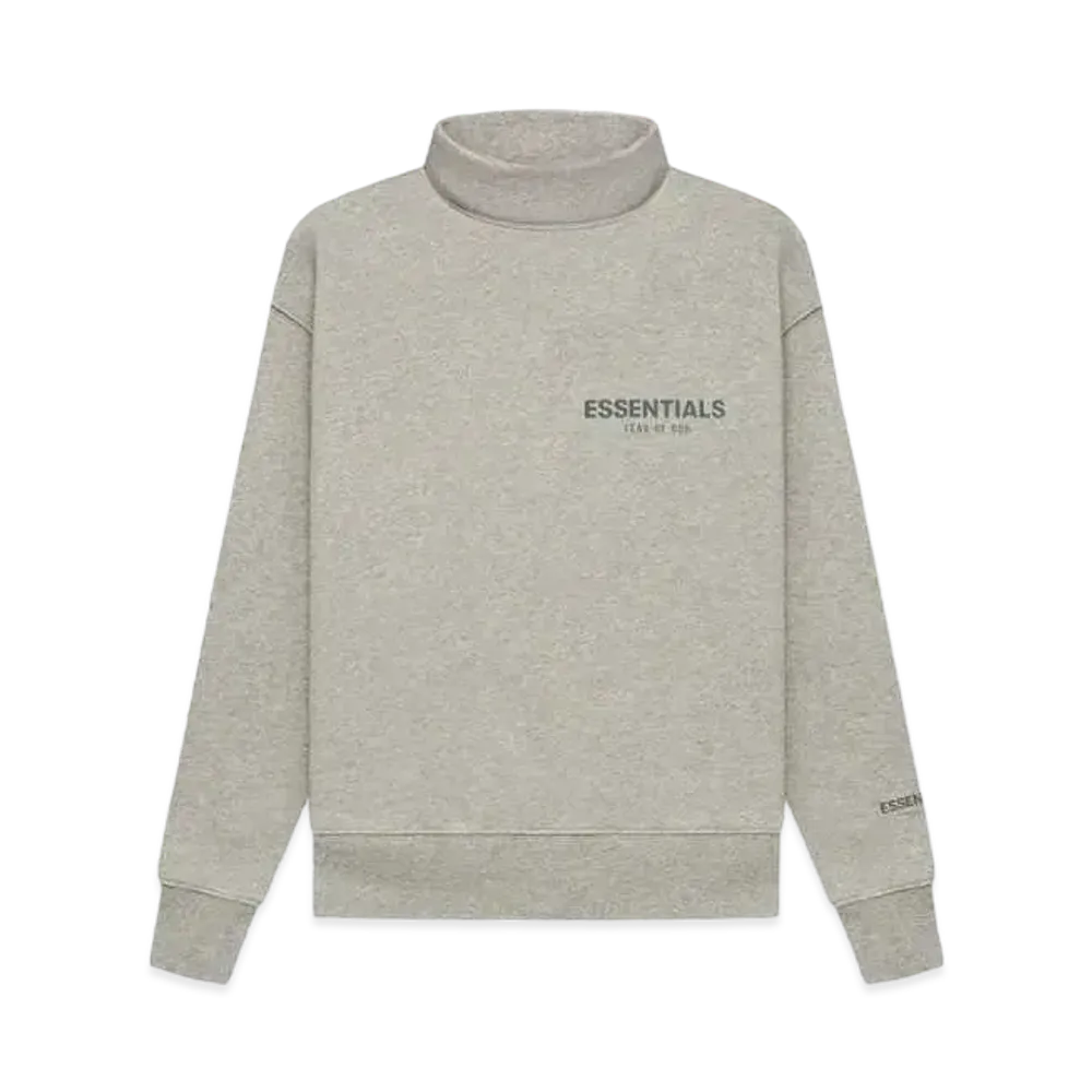 FEAR OF GOD ESSENTIALS KIDS PULLOVER MOCKNECK "Dark Heather Oatmeal"