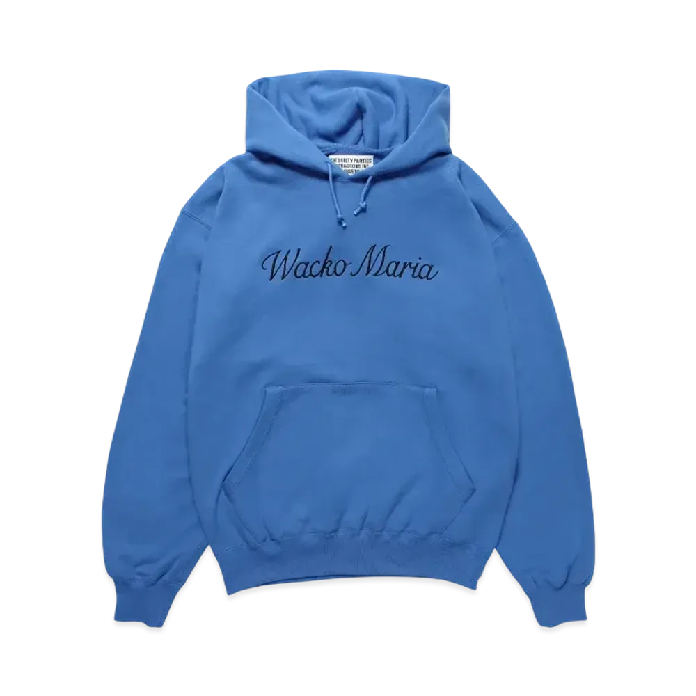WACKO MARIA Middle Weight Pullover Hooded Sweat Shirt "Blue"