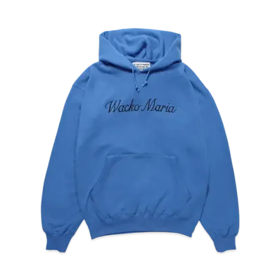 WACKO MARIA Middle Weight Pullover Hooded Sweat Shirt "Blue"