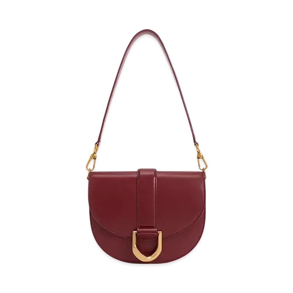 CHARLES & KEITH Gavine Saddle Bag "Burgundy"