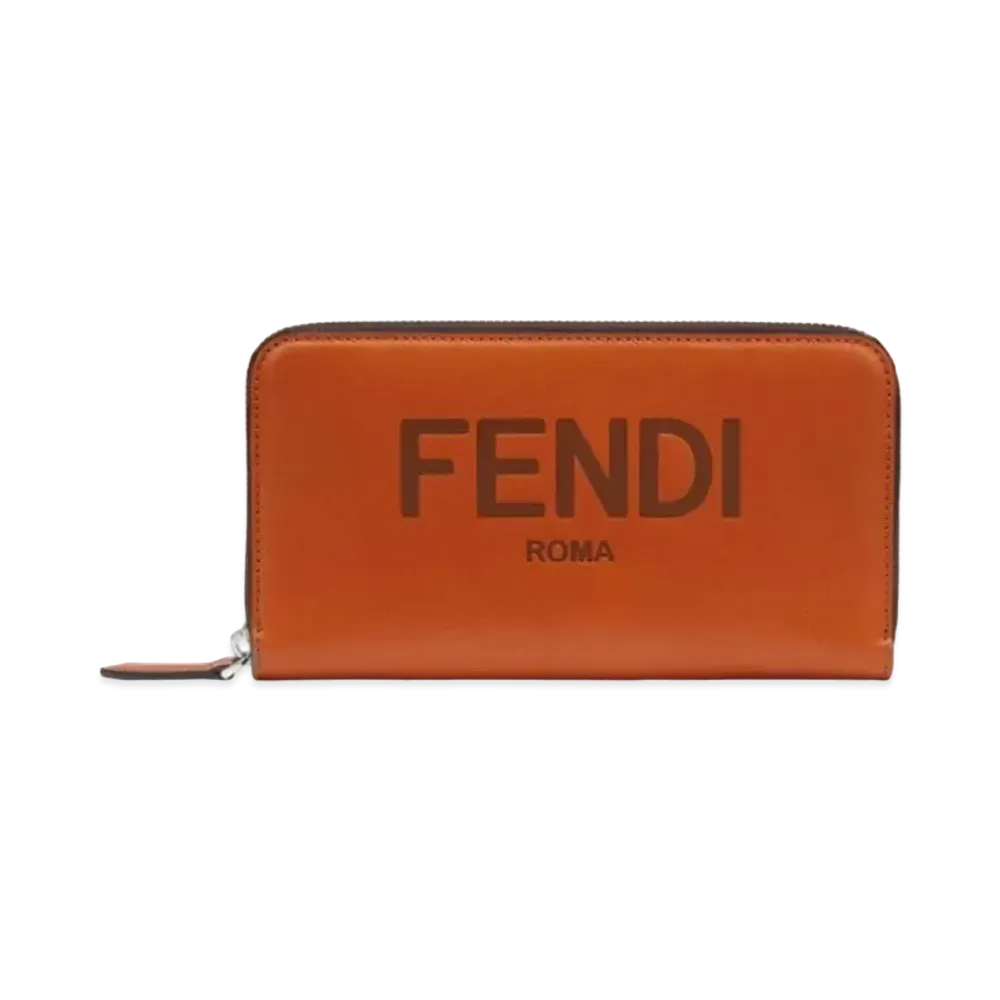 FENDI Zip-Around Wallet Leather Wallet "Brown"