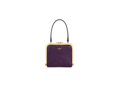 CELINE Triomphe Minaudiere In Lizard "Aubergine"