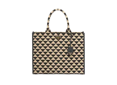 PRADA Prada Shymbol Jacquard Fabric Large Handbag "Black/Beige"