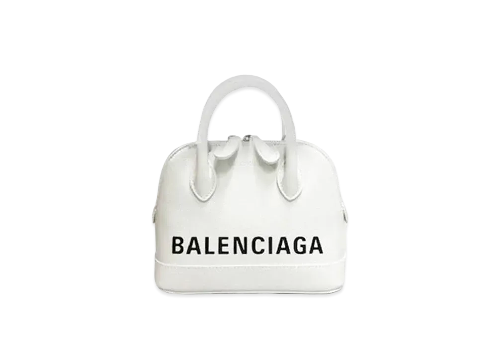 BALENCIAGA Women's Ville XXS Top Handle Bag "White/Black"