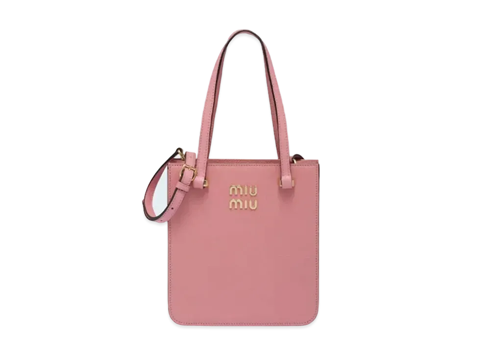 MIU MIU Madras Leather Handbag "Pink"