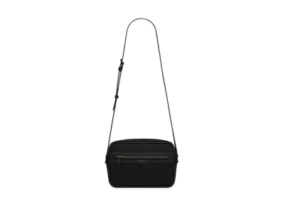 SAINT LAURENT Camp Camera Bag In Nylon And Lambskin "Black"