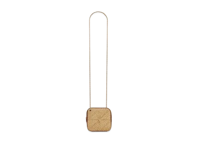 Saint Laurent Jamie Cube Bag In Raffia Crochet And Smooth Leather "Beige Naturel"