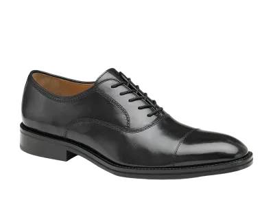JOHNSTON & MURPHY Meade Cap Toe "Black Italian Calfskin" 15-7935