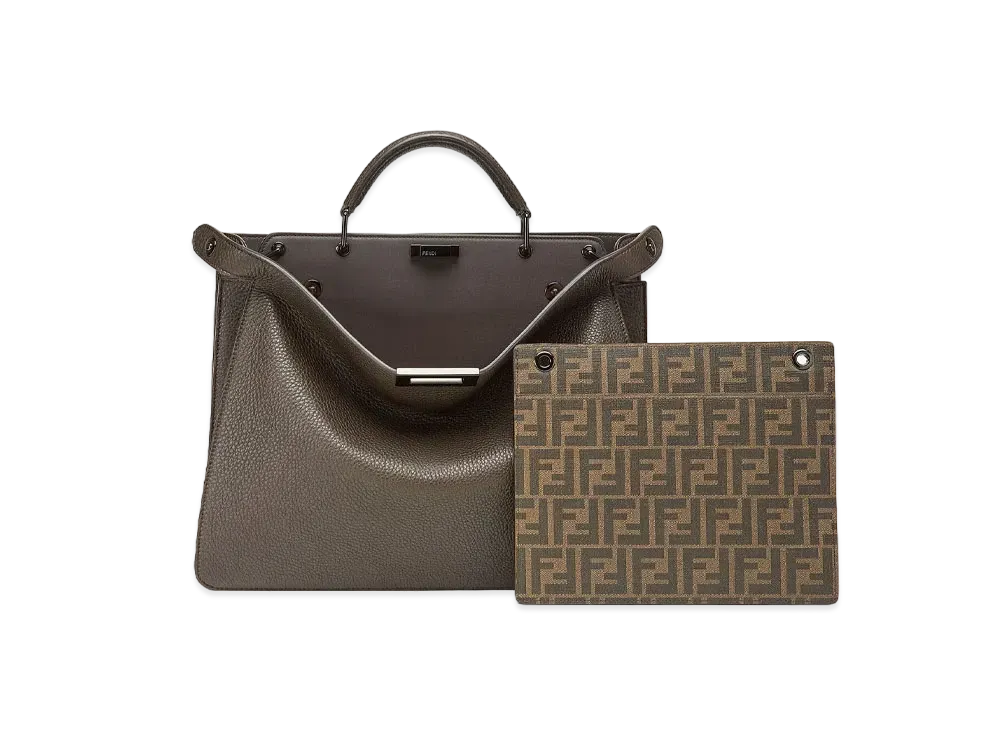 FENDI Peekaboo I See U Medium Leather Bag "Brown"