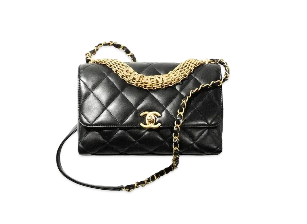 CHANEL Small Flap Bag Lambskin & Stras "Black"