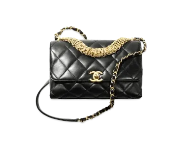 CHANEL Small Flap Bag Lambskin & Stras "Black"