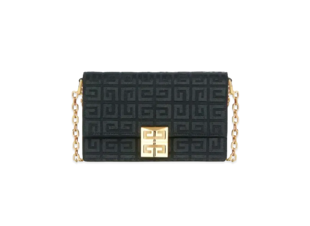 GIVENCHY Small 4G Bag In 4G Embroidered Canvas With Chain "Black"