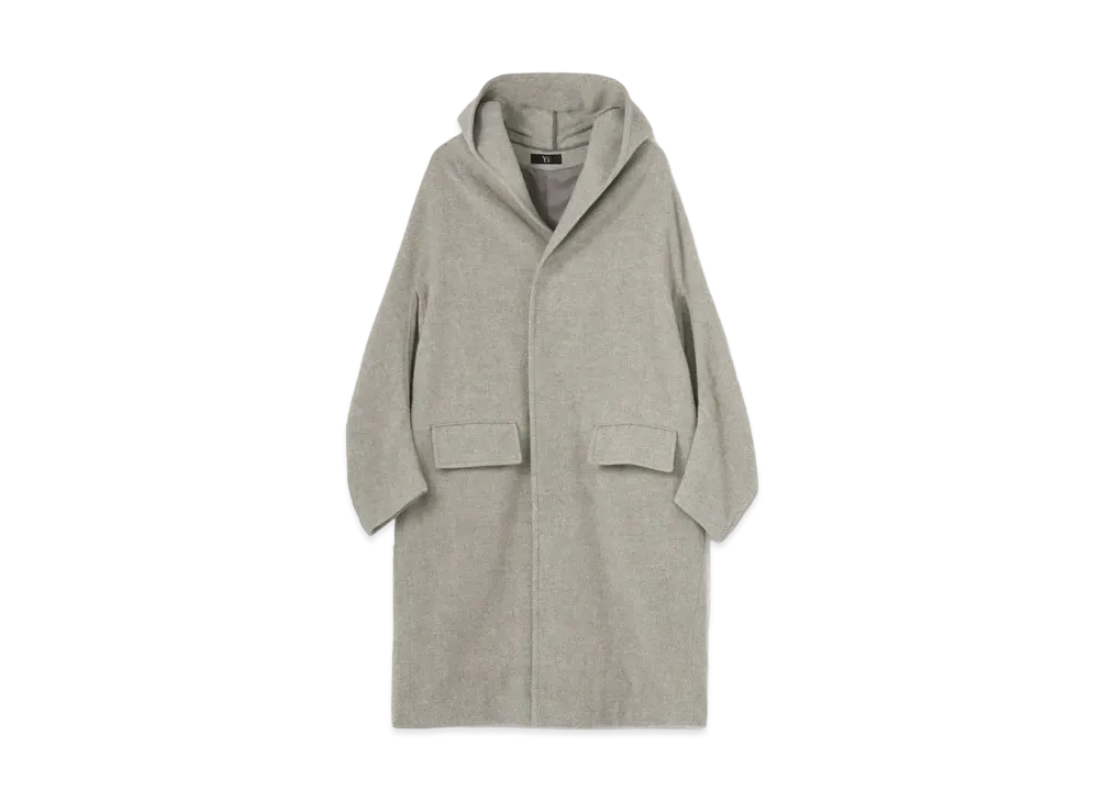 Yohji Yamamoto Y's WOOL AIRY MOSSER HOODED COAT "Gray"