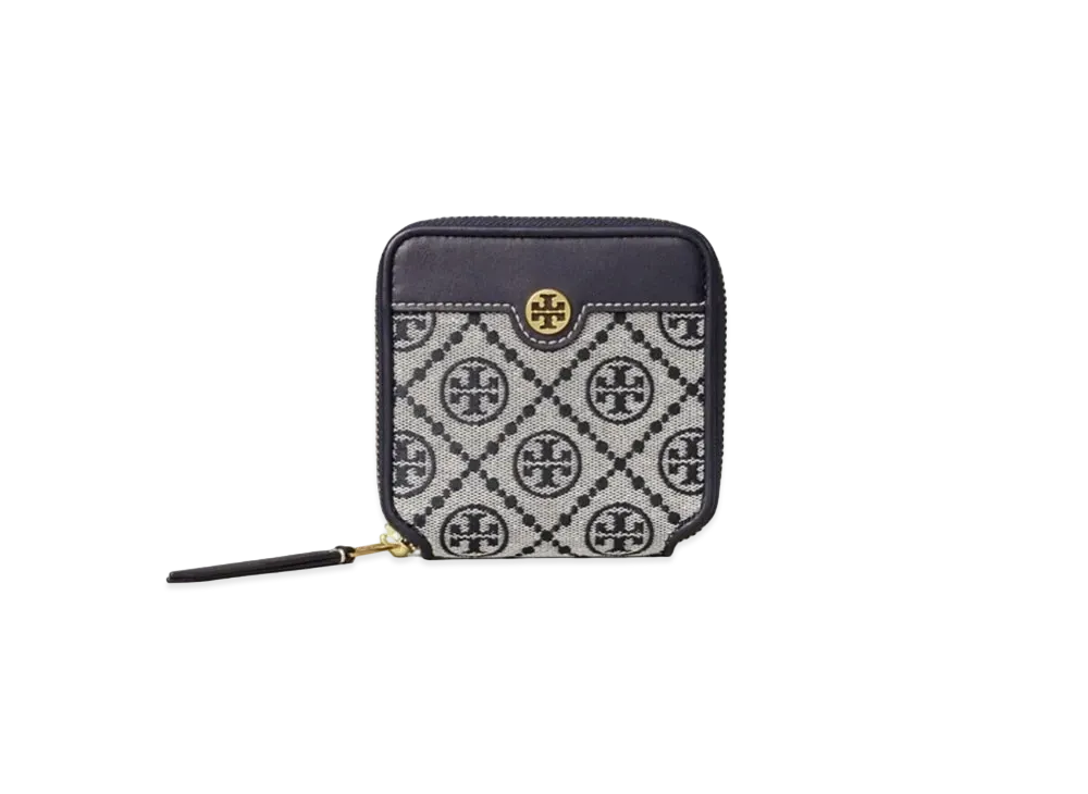 Tory Burch T Monogram Jacquard Bi-Fold Wallet "Navy"