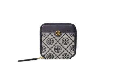 Tory Burch T Monogram Jacquard Bi-Fold Wallet "Navy"