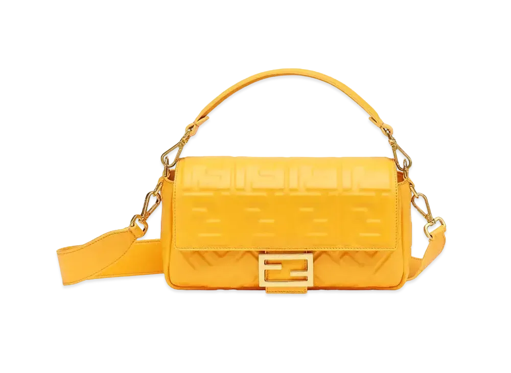 FENDI Baguette Nappa Leather Bag "Orange"