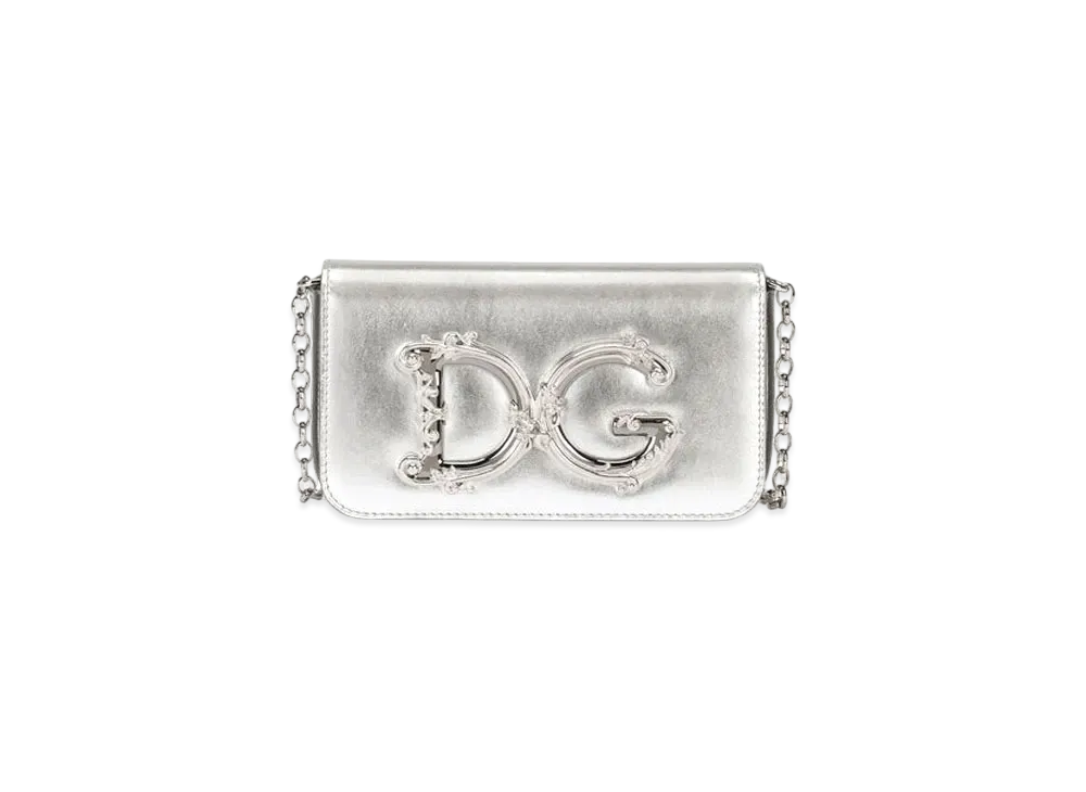 Dolce&Gabbana DG Girls Clutch Mold Lenapa Leather "Silver"