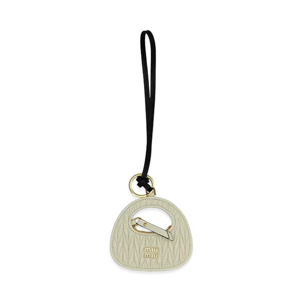 MIU MIU Women's Leather Keyring "Ivory"