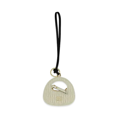 MIU MIU Women's Leather Keyring "Ivory"