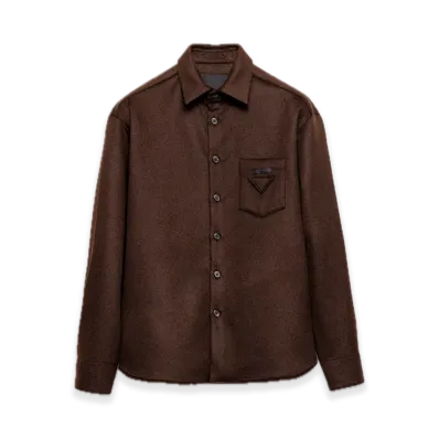 PRADA Wool Blend Shirt "Dark Brown"