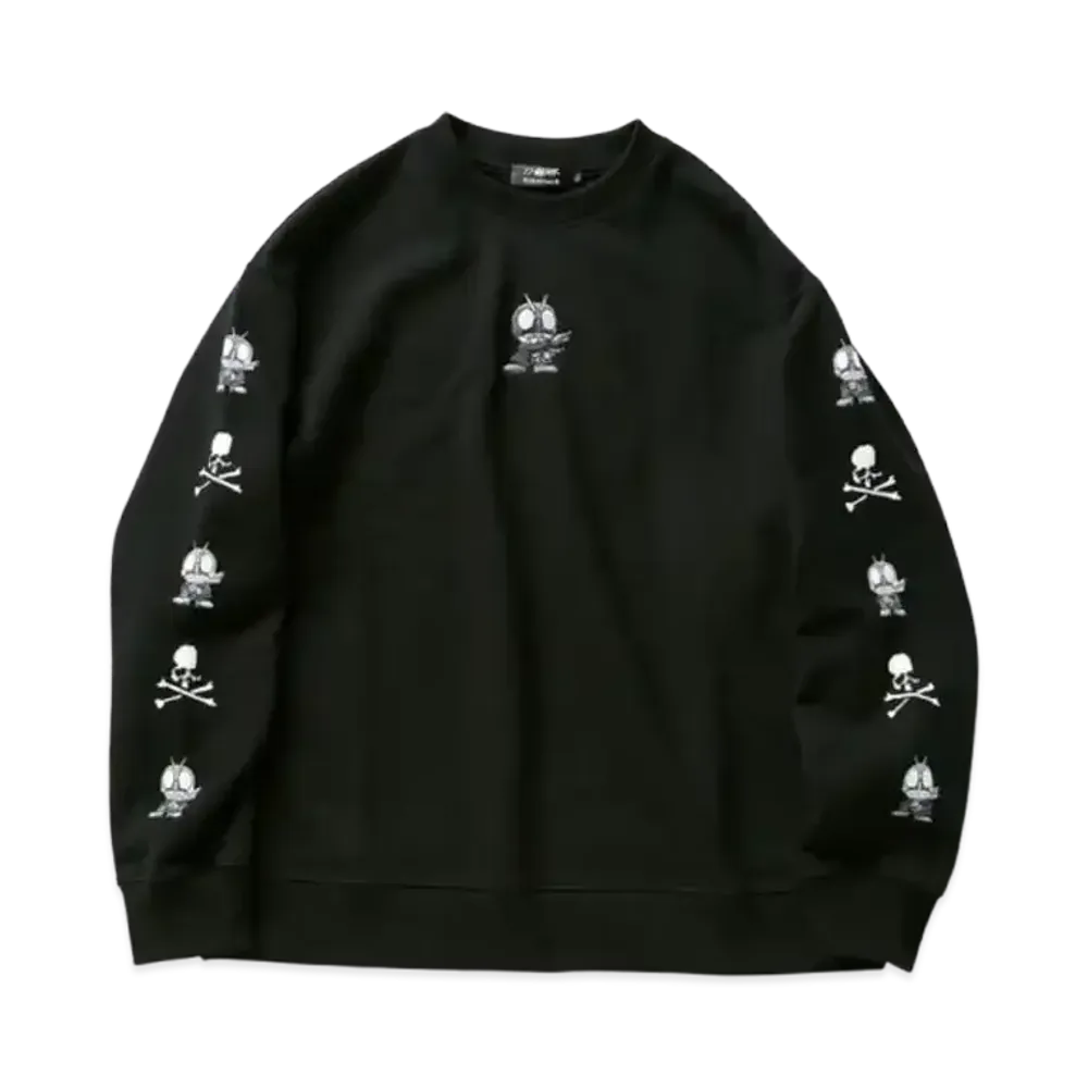 mastermind JAPAN x Shin Kamen Rider Sweat Crewneck Deformed Pattern "Black"
