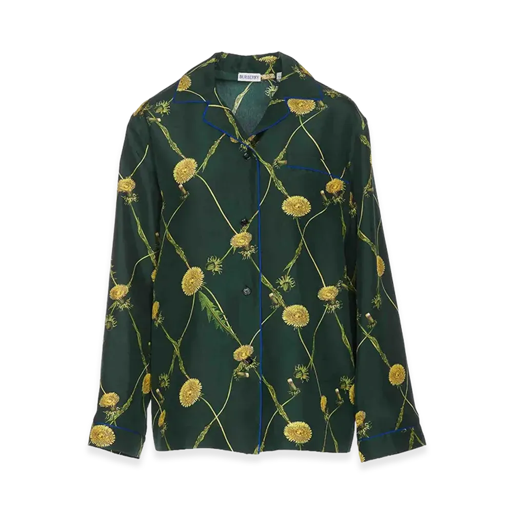 Burberry Women's Shirt With Buttons Regular Collar "Green"