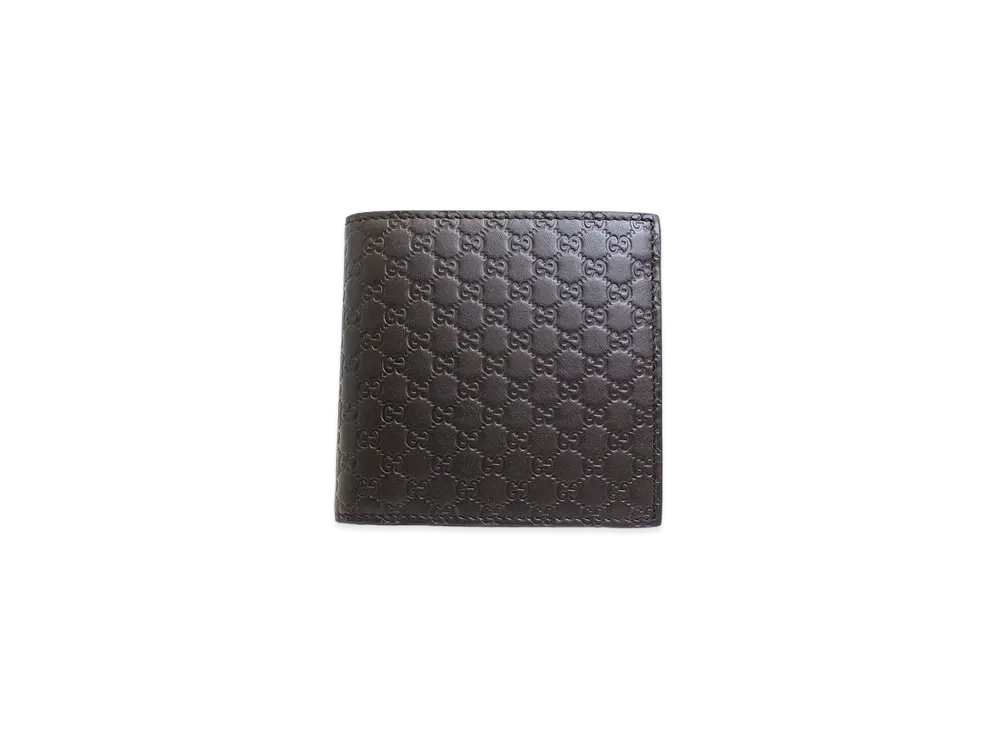 GUCCI Bi-Fold Bill Compartment Micro Guccisima "Dark Brown"